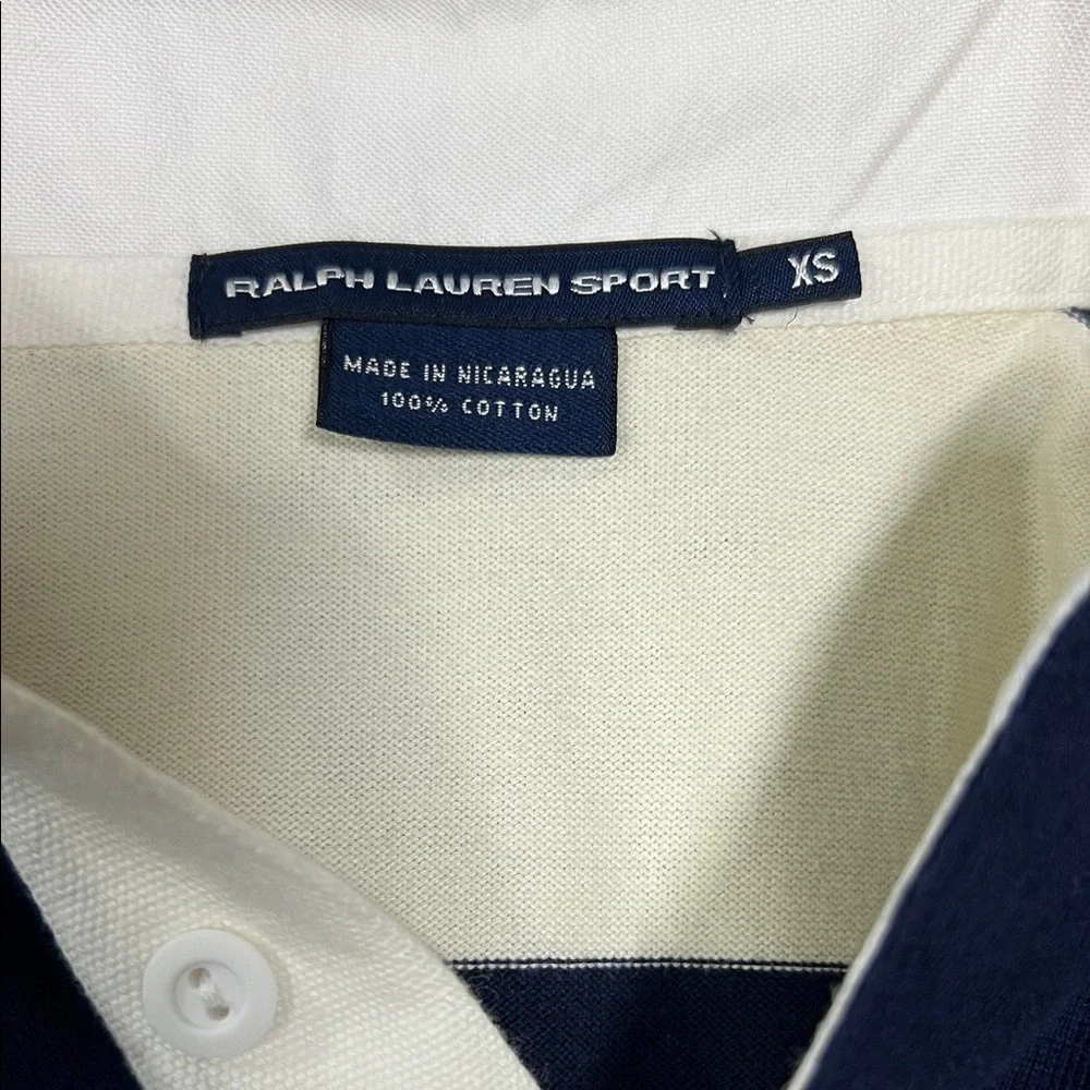 Polo by Ralph Lauren women’s Navy and Cream long sleeve Shirt size xs - Picture 7 of 9
